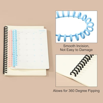 PATIKIL 8.5mm(1/3") Plastic Spiral Binding Coils, 30 Pcs Binding Spirals 20-25 Sheet Capacity Binding Spirals for Binding Paper Sheets, Sky Blue - color: Sky Blue, size: 8.5mm(1/3")