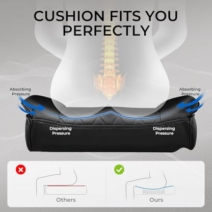 GTPLAYER Gaming Chair,Office Chair with Pocket Spring Lumbar Support, Ergonomic Comfortable Wide Office Desk Computer Chair with Outward Fixed Soft Armrests and Footrest (PU Leather, Black) - color: Deepblack