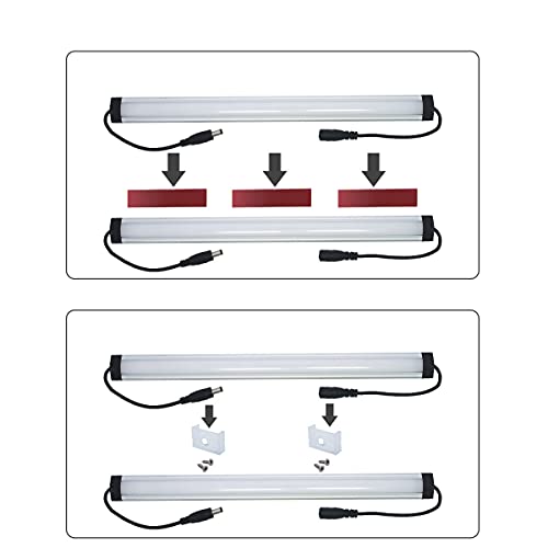 Litever Under Cabinet LED Light Bar Kits Plug in 3 pcs 12 inches Light Bars per Set Warm White 3000K 20W 1000 Lumen Dimmable for Kitchen Cabinets Counters Bookcases (3 Bars Kit-3000K) - color: Warm White 3000k