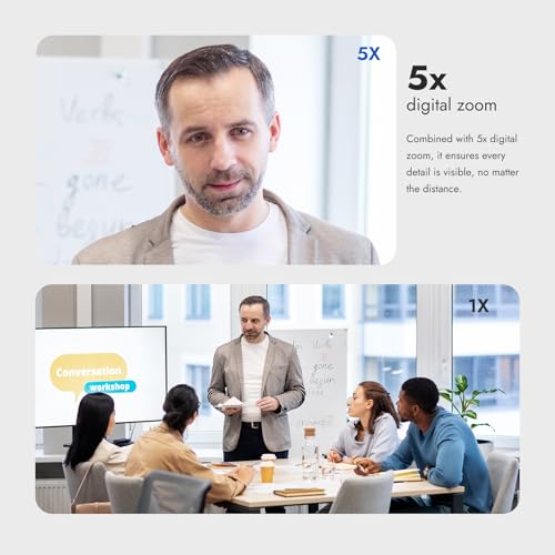 RB10 Kit 4K AI Tracking USB Video Conference Camera, All-in-One Soundbar with Built-in Mic & Speaker, 120° Wide Angle, 6m Pickup, Plug-and-Play for Small/Medium Meeting Rooms