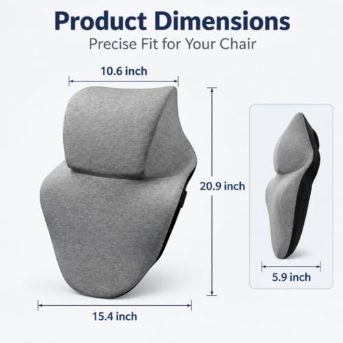 Office Chair Headrest, Adjustable Neck Support Pillow with Removable Washable Cover - Head Rest Attachment for Office Chairs and Wheelchairs, Neck Pillow for Desk Chair Napping (Grey) - color: Grey