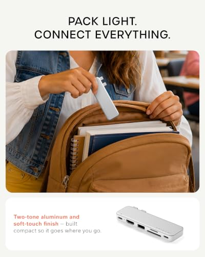 Satechi 6-in-2 USB-C Snap Hub, 4K/60Hz HDMI, for MacBook Neo, Silver - color: Silver