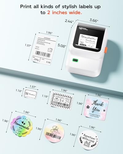 Ponek Label Makers, Bluetooth Thermal Sticker Printer with 6000+ Templates - color: White