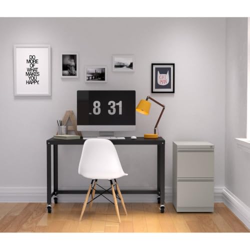 Hirsh 23-in Deep Mobile Pedestal File 2-Drawer File/File. Full Width Pull. Gray - color: Light Gray