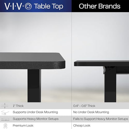 VIVO Dark Walnut 60 x 30 in Standing Desk, DESK-KIT-0B6D - color: Dark Walnut Top / Black Frame, size: 60 x 30 inch