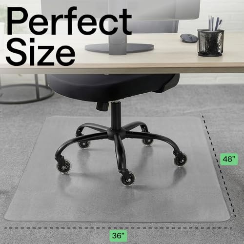 GORILLA GRIP Office Chair Mat for Carpet Floors, Heavy Duty 36x48 Clear - size: 36"x48", style: Carpet Floor
