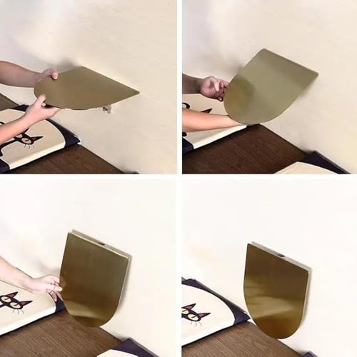 Small Wall-Mounted Table, Semi-Circle Folding Wall Desk 12" 14" 16" Stainless Steel Fold Down Floating Desk for Small Spaces(Silver,30cm/12in) - color: Silver, size: 30cm/12in
