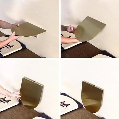 Small Wall-Mounted Table, Semi-Circle Folding Wall Desk 12" 14" 16" Stainless Steel Fold Down Floating Desk for Small Spaces(Gold,35cm/14in) - color: Gold, size: 35cm/14in