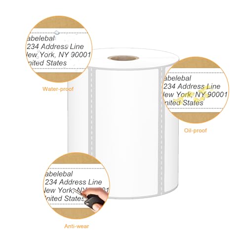 (9,000 Labels/12 Rolls) Labelebal 3-Proof 1" Core 12 Rolls 4" x 2" Inch Direct Thermal Labels, Address Shipping Labels Compatible with Rollo & Zebra Desktop Printers Adhesive - color: Zb-4''x2''-12 Rolls-9000 Labels
