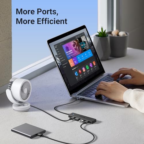 UGREEN USB 3.0 Hub, 4 Ports USB A Splitter Ultra-Slim USB Expander for Mouse, Keyboard, Flash Drive, U Disk, Printer Compatible with Laptop, Desktop PC, Xbox, PS5, and More 3.3FT - size: ['3.3 feet'], style: USB-A