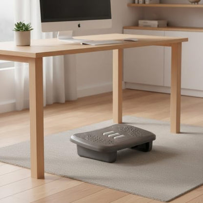 Durable PP Plastic Footrest with Rocking Motion, Under Desk Support for Office and Home Workspaces, Textured Non-Slip Surface, 13 x 7.9 Inches
