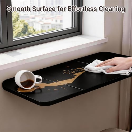 Neoaider Wall Mounted Folding Desk 35.4” x 15.7”, Black - color: Black, size: 35.4" x 15.7"