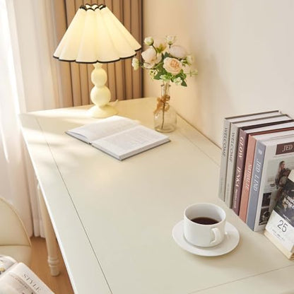 White Writing Desks with Drawers, 35" French Country Style - color: White, size: Standard-35 inches