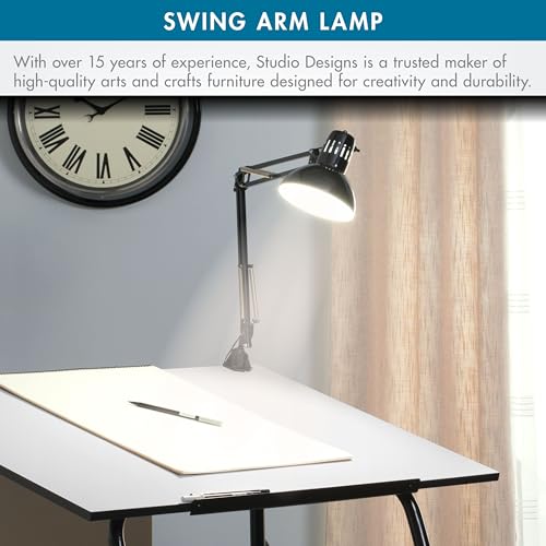 Studio Designs Swing Arm Lamp with 13-watt CFL Bulb, Black