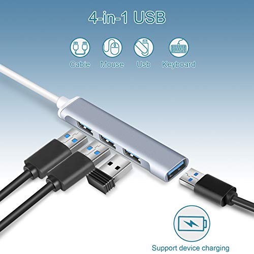 4-Port USB Hub Port Splitter: USB Port Expander - size: 1-Pack