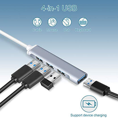 4-Port USB Hub Port Splitter: USB Port Expander - size: 1-Pack