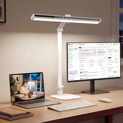 LIONVISON Desk Lamps for Home Office: Dimmable Eye-Caring LED Desk Light - color: White
