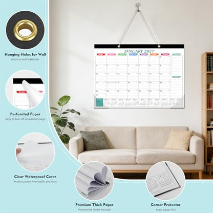 Tcamp Desk Calendar 2026-2027, Large Desktop/Wall Monthly Calendar - color: Colorful, size: 17"x12"(Jul 2026-Dec 2027)