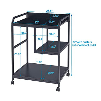 Fannova Printer Stand with Storage Shelf for PC Computer Tower CPU Shredder - color: Black