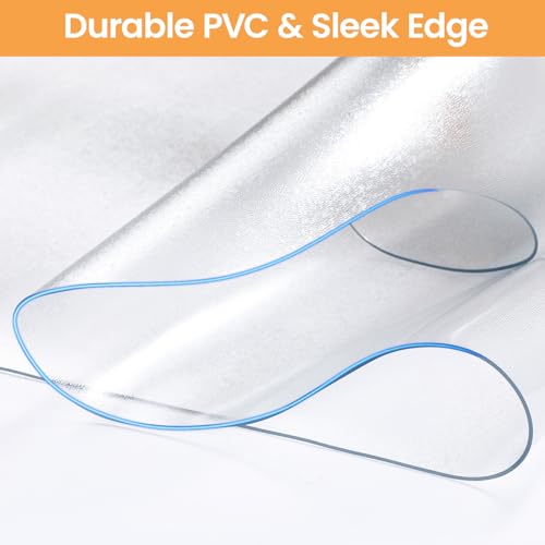 Yecaye Desk Chair Mat for Hardwood Floor, Office PVC Computer Chair Mat, Floor Protector for Rolling Chairs (Transparent, 45" x 53") - size: 45" x 53"