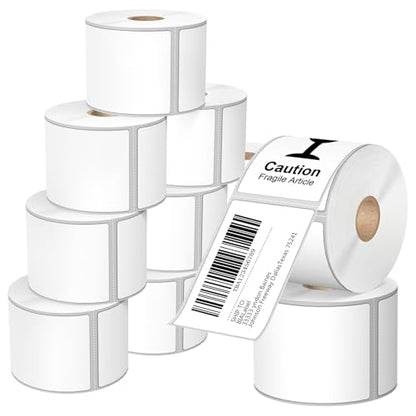 12 Rolls 2.25" X 4" Thermal Printer Labels, 350/Roll - Direct Thermal Labels Compatible with Zebra & Rollo Printers, BIAlabel - size: 2-1/4" x 4"