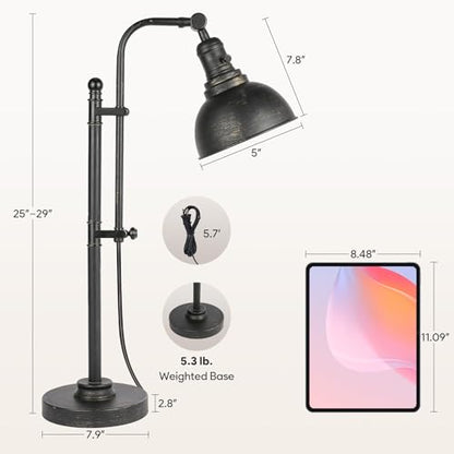 VONLUCE Rustic Desk Lamp, Adjustable Industrial Table Lamp for Home Office - color: Bronze