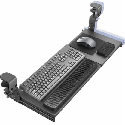VIVO Black Clamp-on 23” to 30” x 11" Adjustable Keyboard Tray, Mount-KBST1 - color: Black, size: 22.5” to 30” adjustable width