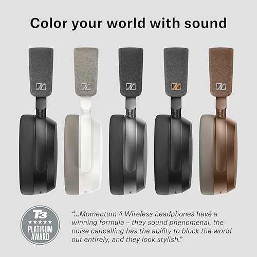 Sennheiser Momentum 4 Wireless Headphones, ANC, 60 Hr Battery, Black - color: Black
