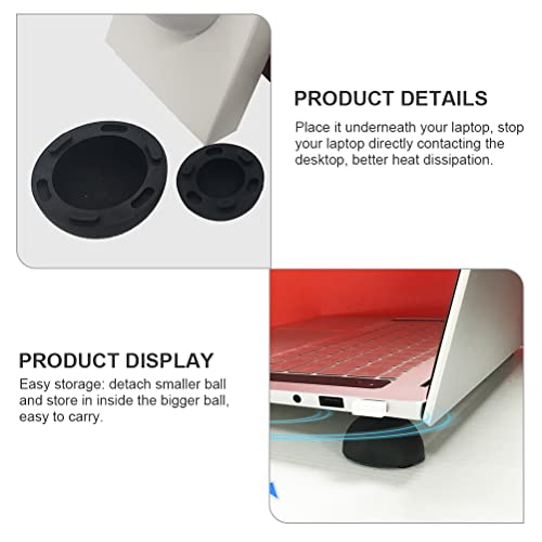 SOLUSTRE Laptop Cooling Ball Pad 4Pcs Silicone Heat Dissipation Feet Riser Stand for Notebook Computer Support and Anti-Slip Cooling Elevator