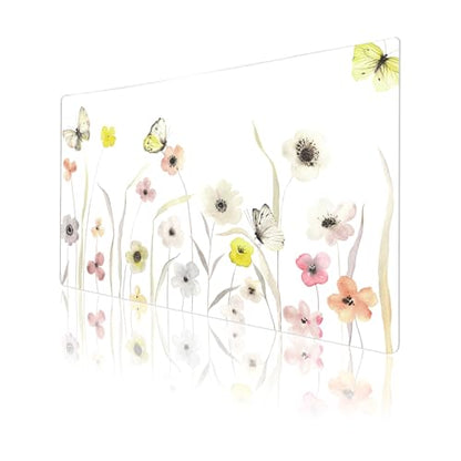 Faux Leather Large Mouse Pad, Office Desk Mat, 23.6"x13.8", Butterflies - color: Floral Butterflies, size: 23.6L x 13.8W inches