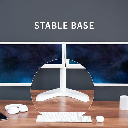 VIVO Dual LED LCD Monitor Free-Standing Desk Stand - color: White, size: 13" - 32" screens