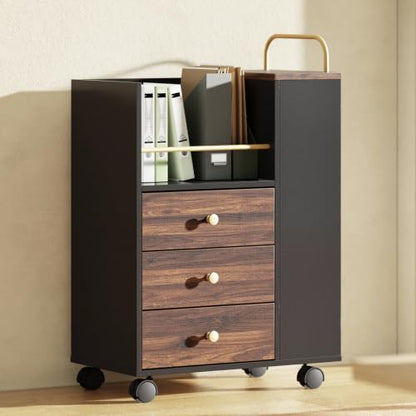 ModernMate 20" Mobile File Cabinet with 3 Drawers & Lockable Wheels