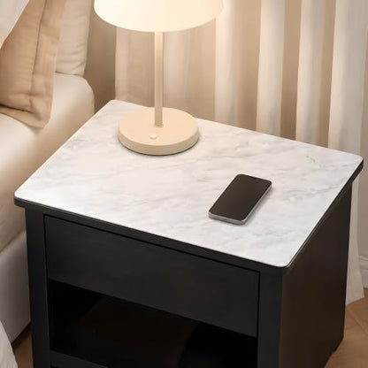 LovePads Marble-Look Table Protector, 16x28 in Nightstand Tabletop Cover | Waterproof & Oil-Proof Marble Pattern Table Cover, Non-Slip Surface Guard for TV Stand, Coffee Table & Vanity Desk - size: 16" x 28" (Rectangular)