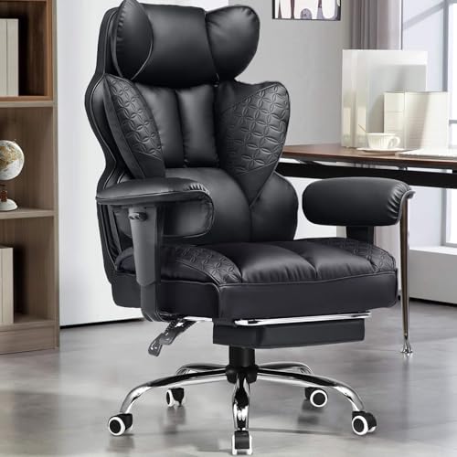 GTPLAYER Big and Tall Gaming Chair 400lbs Heavy Duty Office Chair with Footrest, High Back Pocket Spring Lumbar Support, Ergonomic Wide Comfy Seated Cushion for Lower Back Pain Relief, Earth-Black - color: Earth-black