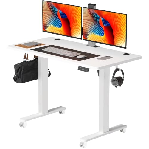 Monomi Electric Standing Desk 48”x24 Height Adjustable Sit Stand Desk - color: White, size: 48x24