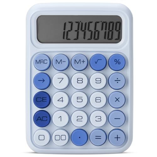 Mr. Pen- Mechanical Switch Calculator, 12 Digit Large LCD Display | Sky Blue with Big Buttons, Mechanical Switch Calculator for Home, School, Office - color: Twilight