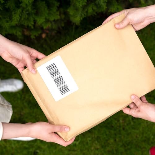 ABC PACK & SUPPLY Thermal Transfer Labels 4 x 2.5 Inch, White Matte Shipping Labels, 3" Core, Perforated, 2325 Labels per Roll, 4 Rolls, Permanent Adhesive, Industrial Printer Compatible - style: 4" x 2.5" / 9300 Pack