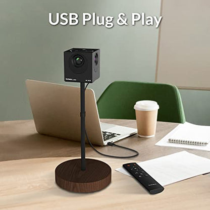 Innex Cube 4K 360 Degree Video Conference Camera with Multiple AI Modes, Dual Omnidirectional Mics, Remote, Plug and Play Conference Room Webcam for Zoom, Microsoft Teams, Open Space, Meeting Room - style: View Angle 360-degree