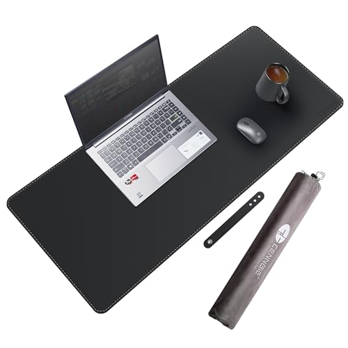 CENNBIE Leather Desk Mat Protector, 35.5" x 16" Office Desk Pad (Black) - color: Black, size: 35.5" x 16"