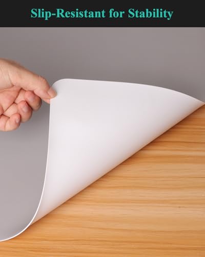 Light Gray Plastic Table Cover Protector, 36" x 60" PVC Desk Pad Mat - color: Light Gray, size: 36" x 60"