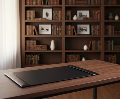 Dacasso Black 30" x 18" Desk Pad/Desk Mat/Desk Protector, Bonded Leather, 30.00 x 18.00 x 0.50 (PR-1403) - color: Black