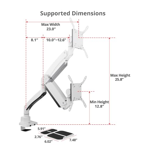 SIIG Heavy-Duty Monitor Arm, 17"-57", 59.5 lbs, USB-C 100W, CE-MT3Z11-S1 | Mount a 17"-57" ultrawide monitor up to 59.5 lbs; top C-clamp or grommet mounting and USB-C 100W fit heavy-duty desks.