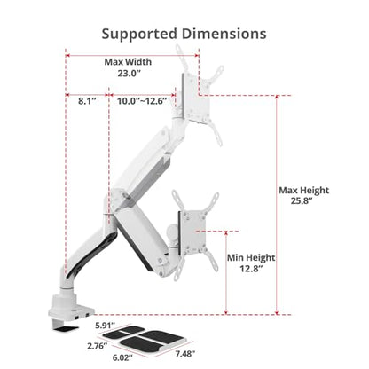 SIIG Heavy-Duty Monitor Arm, 17"-57", 59.5 lbs, USB-C 100W, CE-MT3Z11-S1 | Mount a 17"-57" ultrawide monitor up to 59.5 lbs; top C-clamp or grommet mounting and USB-C 100W fit heavy-duty desks.