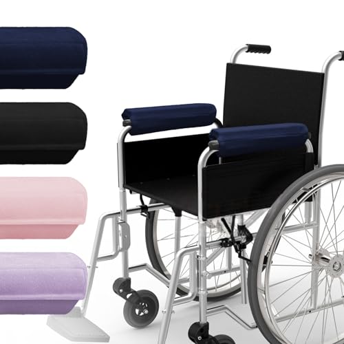 SPRING SEAON Wheelchair Accessories Armrest Covers, Memory Foam Pads, Pair - color: Navy Blue