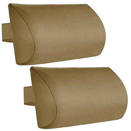 Zero Gravity Chair Set of 2 Replacement Pillow Headrest with Elastic Band, Universal Soft Removable Padded Cushion Head Pillow for Zero Gravity Lounge Chair, Folding Patio Lawn Recliner Chair, Tan - color: Tan, size: 2 Pack