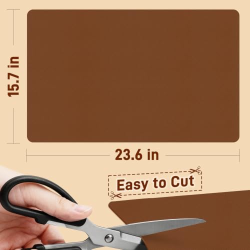 PU Leather Desk Protector/Nightstand Mat, 23.6X15.7 in Brown - color: Brown, size: 23.6" x 15.7"