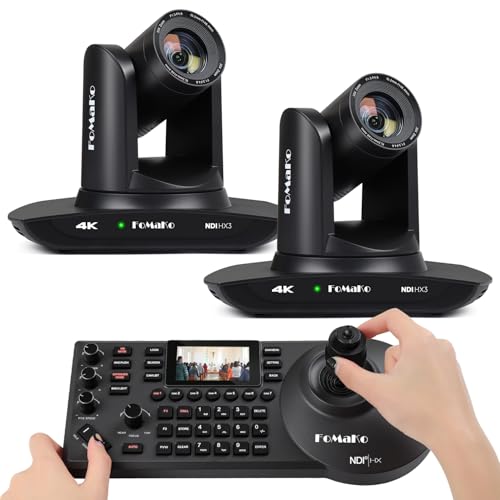 FoMaKo 4K 30X PTZ Camera HDMI with NDI and AI Auto-Tracking SDI PTZ Camera,for Church Worship Education Conference Events,NDI 6 & NDI HX3 Certified(K30NSx2+KC608 Pro) BK30NS2 - color: Matte Black