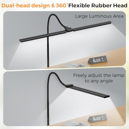 LED Floor Lamp 20W 1400LM Adjustable Neck, Bright Color Changing Light - color: Black