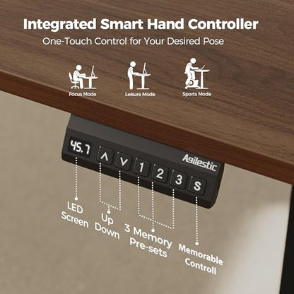 Agilestic L Shaped Standing Desk Adjustable Height, 75 Inch, Dark Walnut - color: Dark Walnut, size: 75 x 61 Inch