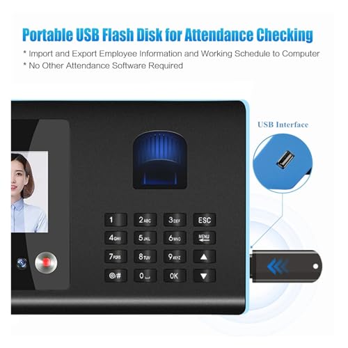 Intelligent Attendance Machine Face Fingerprint Password Recognition Mix Biometric Time Clock for Employees with Voice Broadcast for Offices, Factories, Hotels, Schools and More